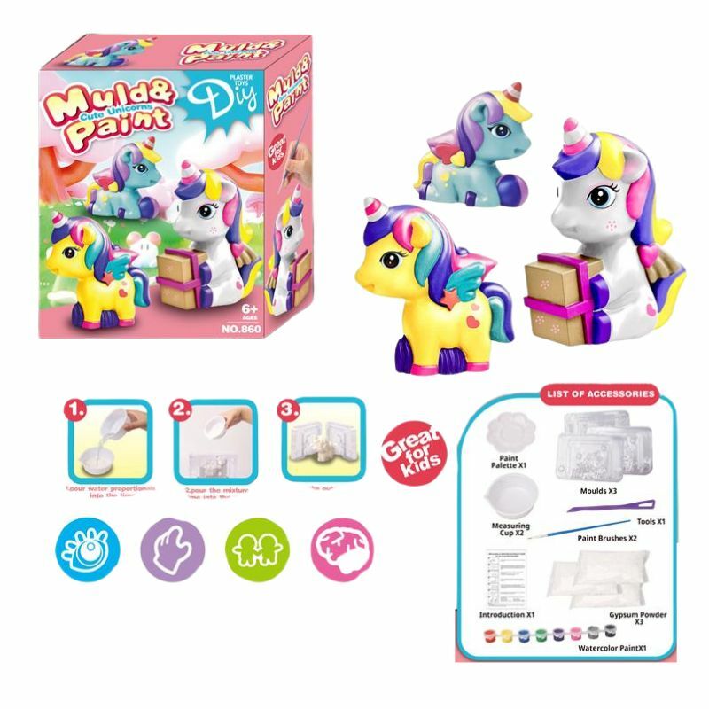 KREATIVNI SET-NAPRAVI I OBOJI JEDNOROGA OD GIPSA 11/61976 MIL